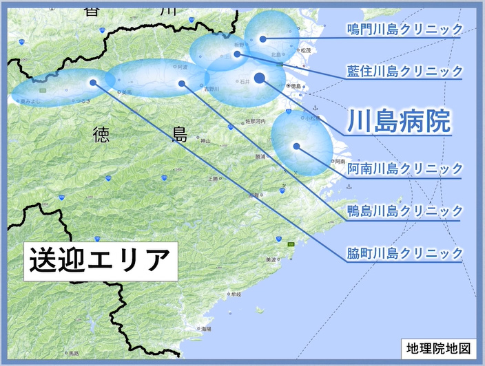 川島ホスピタルグループ・送迎エリア